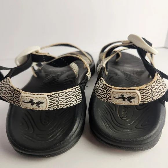 Chaco Women's Strappy Casual Sporty Waterproof Sandals White/Black Size 11 - Picture 4 of 7
